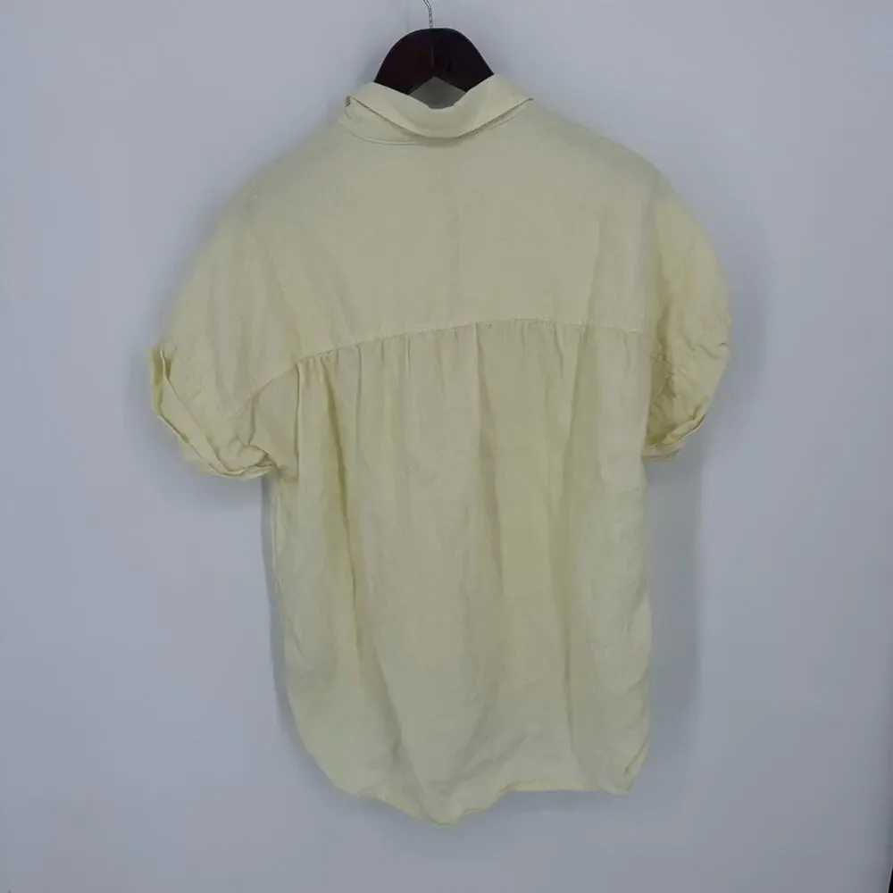 J. Crew Relaxed-fit short-sleeve Baird McNutt Irish linen shirt Butter Yellow M